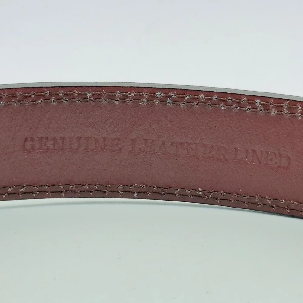 Mens Camouflage Canvas‎ Leather Lined Belt Size 38 Woodland Camo Brown EUC